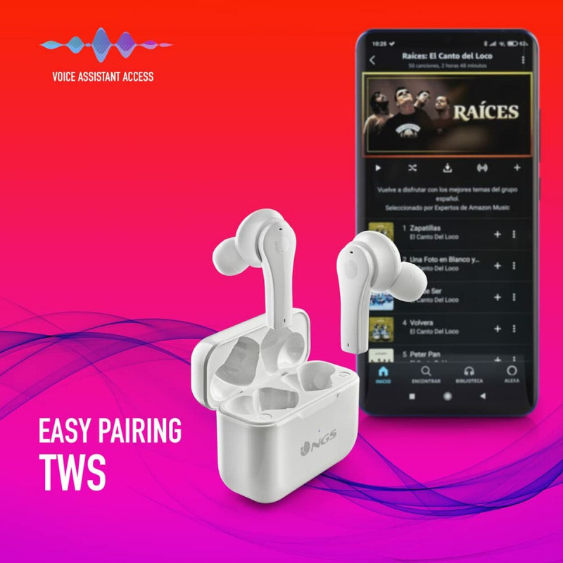 Auriculares Bluetooth NGS ARTICABLOOMWHITE Blanco Negro