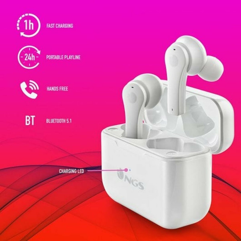 Auriculares Bluetooth NGS ARTICABLOOMWHITE Blanco Negro